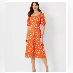Ann Taylor Orange floral dress. Size 6. Like new.